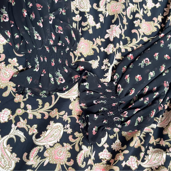 Entro Black Floral Boho Paisley Fall Core Dress - Picture 9 of 15